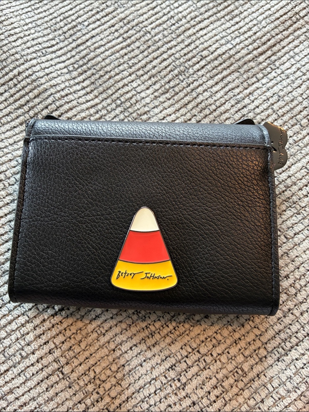Betsey Johnson Black Cat Face Wallet with Yellow Eyes vampire - Picture 2 of 8